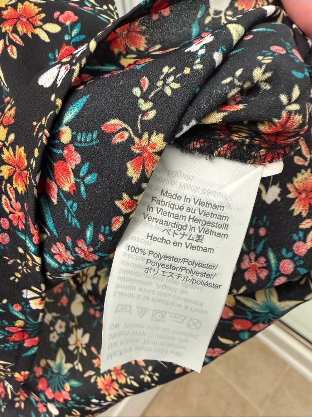 J.Crew Floral Black Long-Sleeve Blouse - size 10